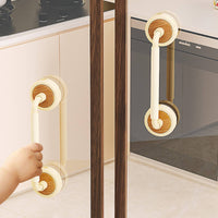 Suction Cup Door Handle Vintage Design Drill Cabinet Handle Repositionable Removable Sliding Door Pull for Kids, Washroom, Kitchen, Refrigerator