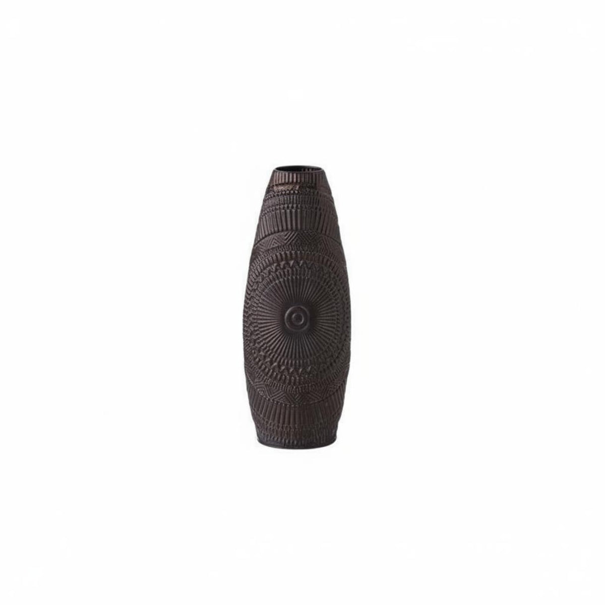 Spiral Vase Textured Surface Aged Bronze Vase Earthy Design Decor for Living Room