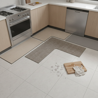 L-Shaped Diatomaceous Earth Kitchen Mat Absorbent Non-Slip Cuttable Floor Mat