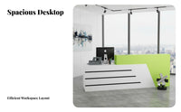 Modern Reception Desk Easy to Clean Cashier Checkout Counter Scratch Resistant High Gloss Front Desk for Receptionists, Store Owners, Company Entrance