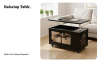 Height-Adjustable Lift-Top Rolling End Table Mobile Design Rolling C-Table Space-Saving Household Furniture Multi-Functional for Small Apartment Dwellers, Home Workers, Students, Living Room, Bedroom