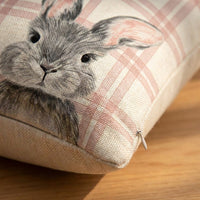 Easter Bunny Pillow Cover Invisible Zipper Easter Pillow Cover 18x18 Inch Linen Decorative Pillow Cover for Families, Sofa, Living Room