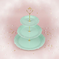 European Design 3 Tier Cupcake Stand Elegant Design Tiered Fruit Platter Easy to Clean Plastic Cupcake Stand Lightweight for Wedding