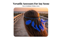 Feather Headband Ethnic Influenced Bohemian Feather Headdress Adjustable Size Bohemian Tassel Hairband for Women, Girls, Vacation, Festivals, Parties
