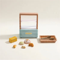 Dollhouse Bakery Display Realistic Miniature Display Case with Accessories Simple Miniature Bakery Case for Model Shop