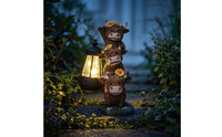 Scottish Cow Sculpture Statue with Lantern Rustic Scottish Cow Sculpture Statue Farmhouse for Homeowners