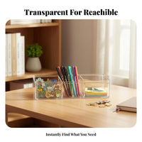 3-Compartment Clear Box Transparent Design Display Case particle-resistantproofprotective for Study Room