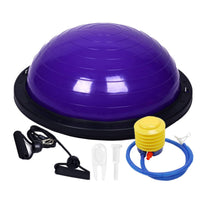 Half-Dome Balance 60cm Balance with Resistance Cord Glossy Half Exercise Ball for Fitness Enthusiasts, Yogis, Home Gym, Pilates Class