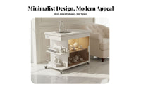 Fold-up Tray Table Foldable Design 2-Tier Rolling Cart Multi-Functional Easy Mobility for Hosts, Dining Area, Kitchen, Balcony