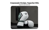 Wrist Support Muay Thai Training Gloves Thickened Padding Muay Thai Gloves Shock Absorbing Combat Sports Gear Long-Lasting PU Leather for Children, Young Adults, Women