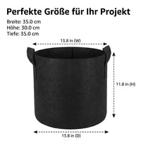 Set of 20 Plant Bags, White, Non-woven Fabric, for Potatoes, Tomatoes, Cucumbers, Strawberries, Herbs, Vegetables, Terrace, Balcony, Greenhouse