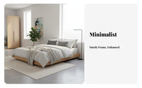 Japanese Design Foundation Bed Breathable Design Japanese Floor Bed Frame Sturdy Construction Mattress Foundation for Simplicity Lovers, Tatami Room