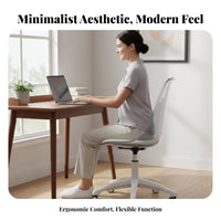 Adjustable Height Transparent Rolling Stool Ergonomic Design Armless Acrylic Rolling Chair 360-Degree Swivel Desk Seat Wheeled Base for Home Workers, Students, Young Adults, Study Room, Bedroom, Dormitory, Vanity Area