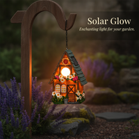 Solar Powered Birdhouse Garden Decor with LED Light - Outdoor Hanging Tree Ornament