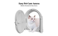 White Arched Pet Flap ABS Plastic Hinged Oval Pet Door