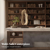 Wabi-Sabi Aesthetic interconnected Rings decoration Modern Design Ring-Shaped Figurine Geometric Form desktop Sculpture Elegant Accent for Interior Designers, Office Workers, Study Room, shelving unit, TV Cabinet, on a Shelf