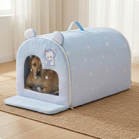 Dog Cooling House Zippered Dog Tunnel Bed Snowflake Print