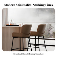 Light Luxury Curved spine Bar Stool Modern Design Counter Chair Minimalist aesthetic Seating Furniture With Footrest for Cafe Owners, Homeowners, pairs, Kitchen Island, Restaurant, Dining Room