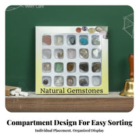 20 Pieces Rock and Mineral Sample Set Stones Gemstone and Crystal Set Real Specimens Rock Collection Set for Children, Classroom, Home School