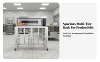 Stainless Steel Cooking Rack Heavy Duty Rolling Bakery Cart Locking Casters Commercial Bakery Rack for Culinary Experts, Caterers, Cafeteria