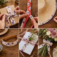 Embroidered Ribbon for DIY Crafts, Hair Accessories, Apparel, Gift Wrapping, and Hat Decoration