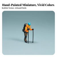 1:64 Scale People Model High Intricacy Mountaineering Miniature model:64 Scale People Figure Highly Detailed for Dioramas