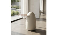 Side Table with Storage Fully Assembled Oval Side Table Modern Nightstand for Living Room, Bedroom, Reading Corner