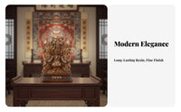 Five Gods of Wealth Statue Detailed Craftsmanship Chinese Deity of Prosperity Figurine Intricate Carving Prosperity Deity Treasure Basin Sculpture