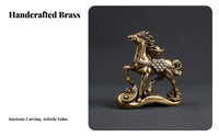 Intricate Details Chinese Astrological Horse Ornament Artisanally Made Feng Shui Wealth Horse Compact Design for Living Room, Office