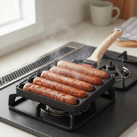 5-Slot Sausage Skillet Portable Multi-Compartment Hot Dog Cookware Simple to Clean Frankfurter Grill Pan for Camping