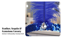 Dramatic Plumage Feather Hairband Rhinestone Accent Feather Headband Hair Accessory for Adults, Women, Dance Performance, Parties, Festivals
