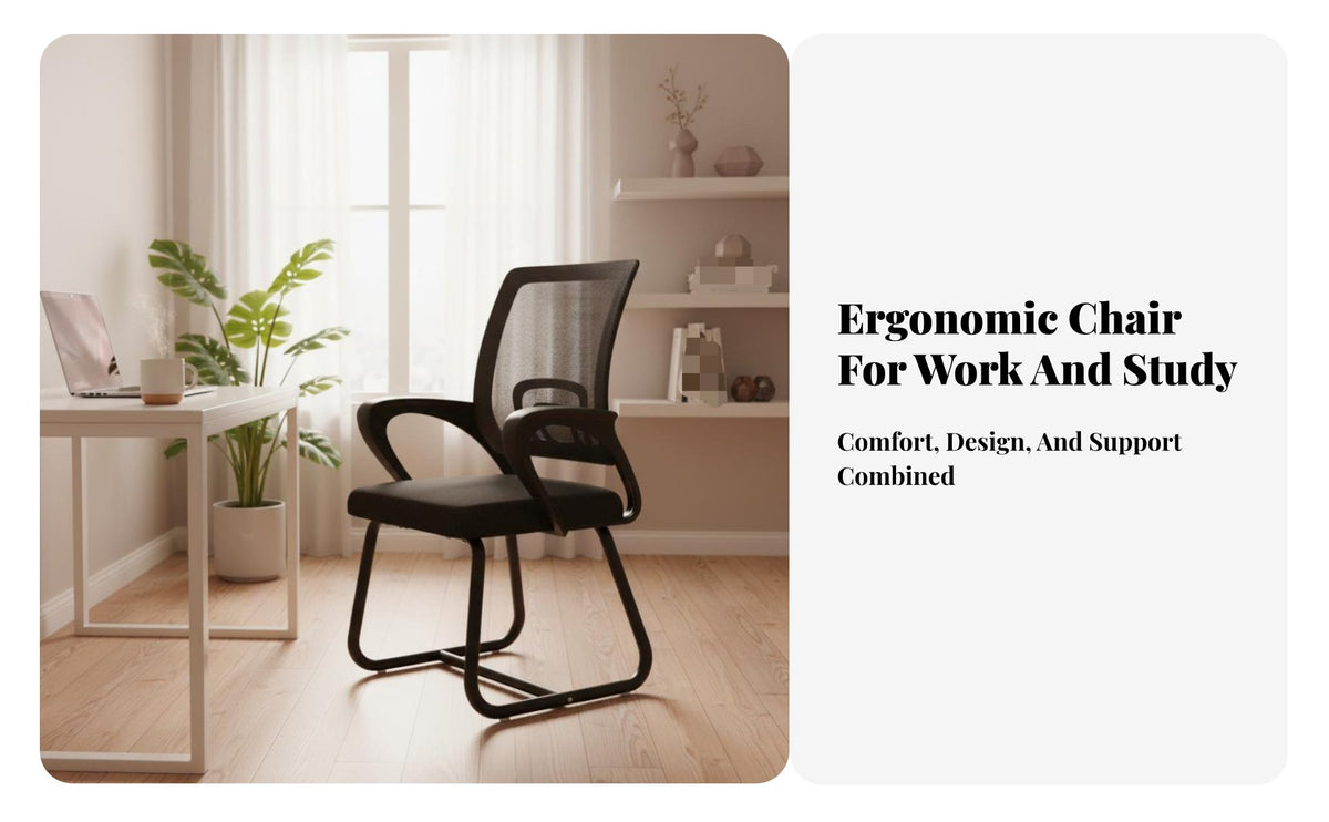 Height Adjustable Ergonomic Swivel Chair All-Day Comfort Ergonomic High-Back Swivel Chair Support Computer Seat Quiet-Rolling Casters for Students, Gamers, Telecommuting Workers, Dormitory, Study Room