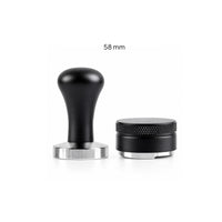 2 Pieces Two-Piece Espresso Tamper Set Portafilter Espresso Tamper Kit Black and Silver Coffee Distributor Cylindrical