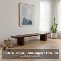 Minimalist Wooden Bench Nordic Design Backless Wooden Bench Simple Modern Design Long Stool for Homeowners, Adults, Entryway, Dining Room, Bedroom