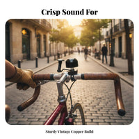 Timeless Copper Bike Alert Crisp and Piercing Sound Mini Street Bike Alert Retro Cycle Alert Echoing Tone Easy Installation