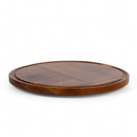 Wooden Rotating Dessert Display Stand Round Dessert Display Tray Wood-Grain Rotating Cake Stand Stable for Birthday Parties