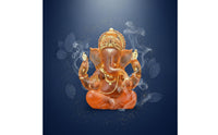 Retro Design Resin Elephant God Figurine Gold Accents Ganesha Statue Artisanal Look Indian God Sculpture for Meditation Room, Mindfulness Studio, Office Desk, Car Dashboard