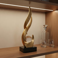 Feng Shui Decoration Luxury Highlight Modern Art Figurine Spiral Art Figurine Good Fortune Symbol Abstract Sculpture for Office