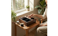 Espresso Knock Box and Tamping Station Walnut Coffee Knock Box and Tamping Station Wooden Organized for Baristas