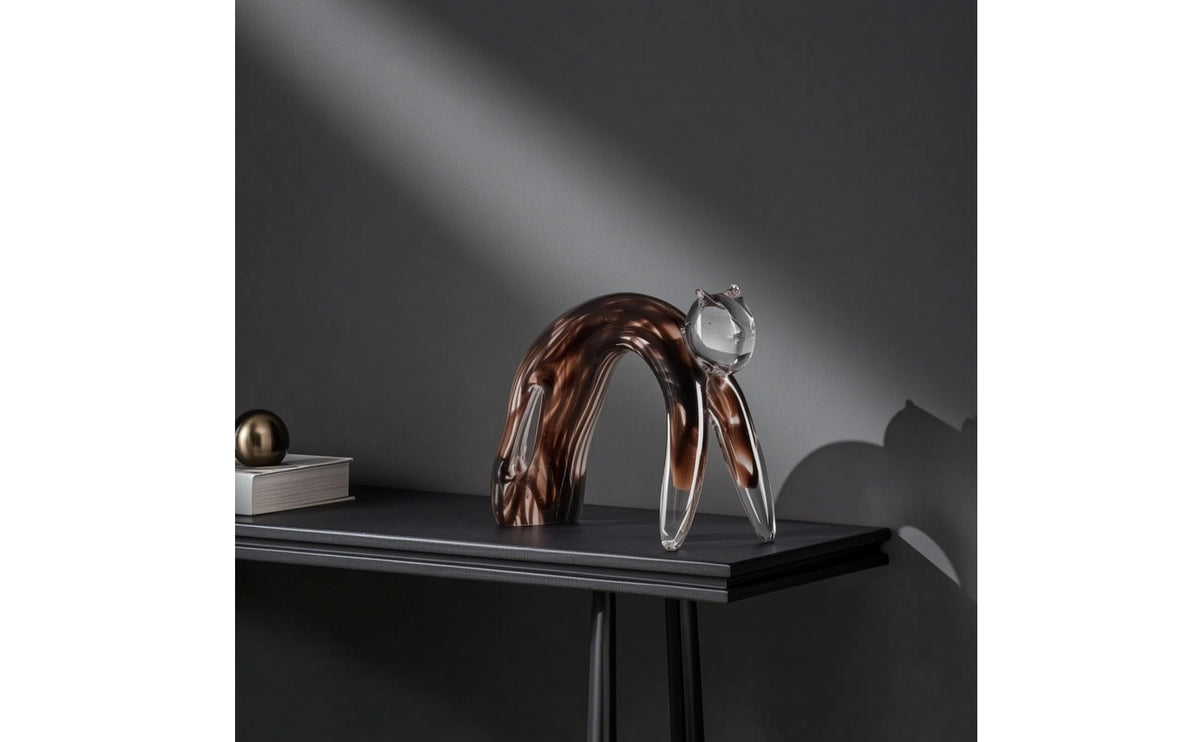 Cat Figurine Handmade Animal Sculpture Artisan for Desk, Collectors