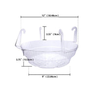 5 Pieces Clear Hanging Plant Tray with Hooks Transparent Hanging Basket Saucer with Hooks Plastic Lightweight for Gardeners, Patio, Porch
