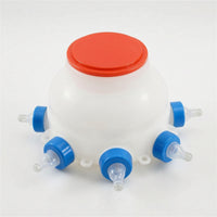Soft-Teat Multi-Nipple Feeding Bottle Wide-Mouth Animal Bottle with Six Ports Compact Veterinary Feeder Small for Breeders, Lambs