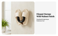 Wall Mounted Slipper Rack Water Draining U-Shaped Slipper Simple Hook Installation Drill Shoe Hanger for Renters, Homeowners, Washroom, Behind Door