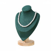 Stable Wooden Base Necklace Display Bust Elegant Design Portrait Neck Form Display Scratch-Resistant Jewelry Bust Stand for Retail Shop, Boutique, Trade Exhibition