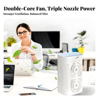 Desktop Water Cooling Fan Adjustable Speeds Mini USB Air Conditioner Three Settings USB Powered Chiller for Students, Office Workers