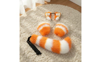 Cosplay Ears and Tail Set Adjustable Furry Ear Headband with Tail Versatile Costume Accessories for Cosplayers