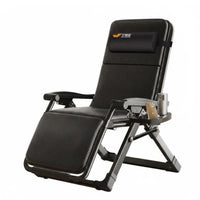 Heavy Duty Folding Recliner Ergonomic Design Adjustable Patio Lounger Detachable Cushion Padded Lounge Chair for Seniors, Balcony, Office
