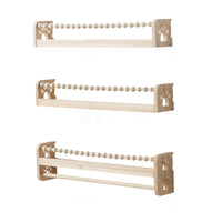 Wall-Attached Kids Bookshelf    Wooden Children Shelf Bead Rail Children's Book Shelf