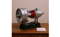 doubleSpool Turbofan Model Silver and Black Metal Turbofan Model Detailed