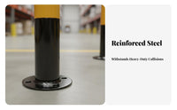 Collision-Resistant Resistant Fire Hydrant Guard Heavy Duty Steel Pipe Safety Barrier Sturdy Construction Anti-Collision Bollard High Visibility for Factory Operators, Warehouse Managers, Municipal Workers, Gas Stations, Factories, Warehouses
